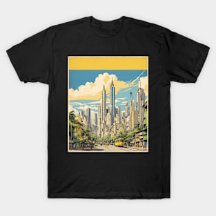 Sao Paulo Brazil Vintage Tourism Travel Poster Art T-Shirt